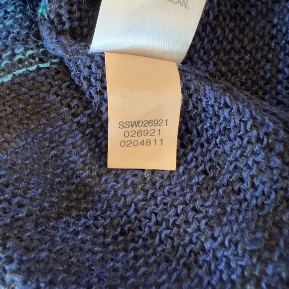 J.JILL 100% Linen‎ Open Knit Blue/Aqua Ombre Tunic-V-neck Tassels-Size M - Picture 14 of 16